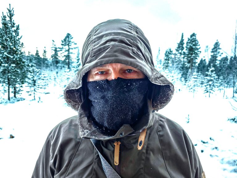 Gefrosteter Harald bei minus 30 Grad - geeignete Kleidung ist wesentlich!